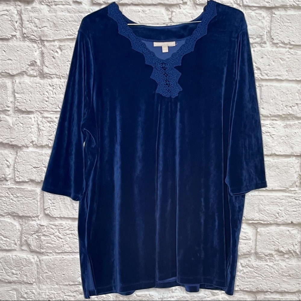 Woman Within Blue‎ Tunic Long Sweater Women's Plus Size 22/24